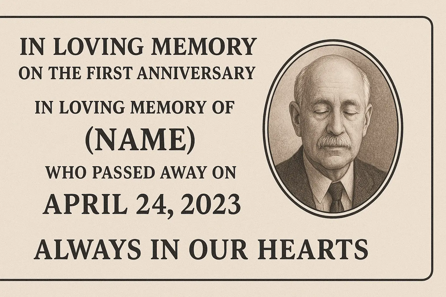 First death anniversary advertisement