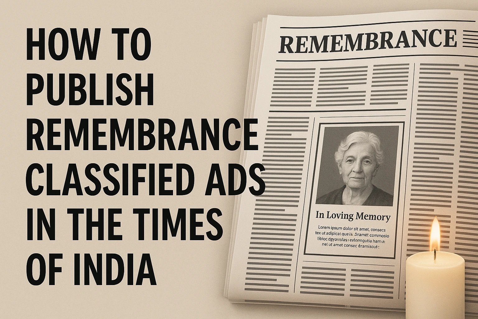 How to Publish Remembrance Classified Ads in The Times of India