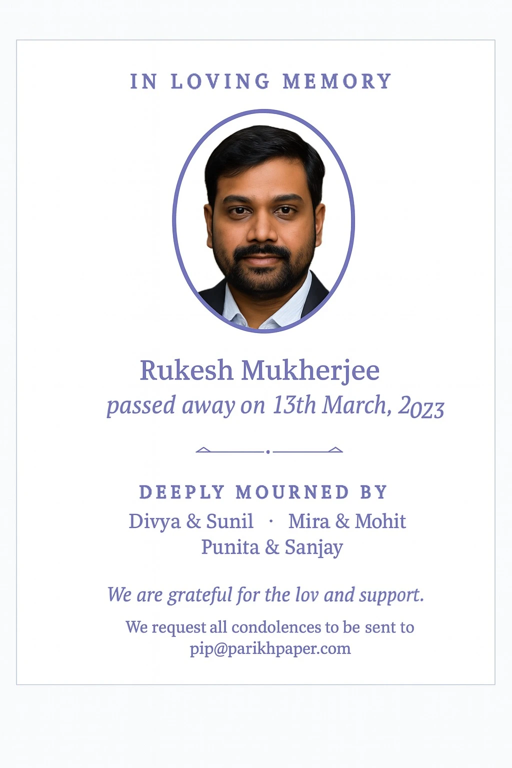Death Announcement Ads in The Times OF India Newspaper