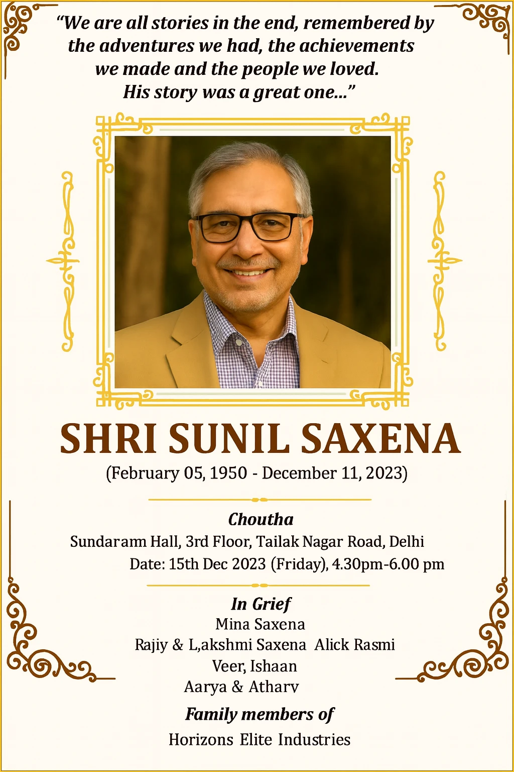 Death Anniversary Ads in The Times OF India Newspaper