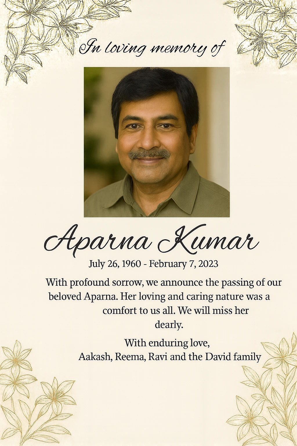 Death Anniversary Ads in The Times OF India Newspaper 