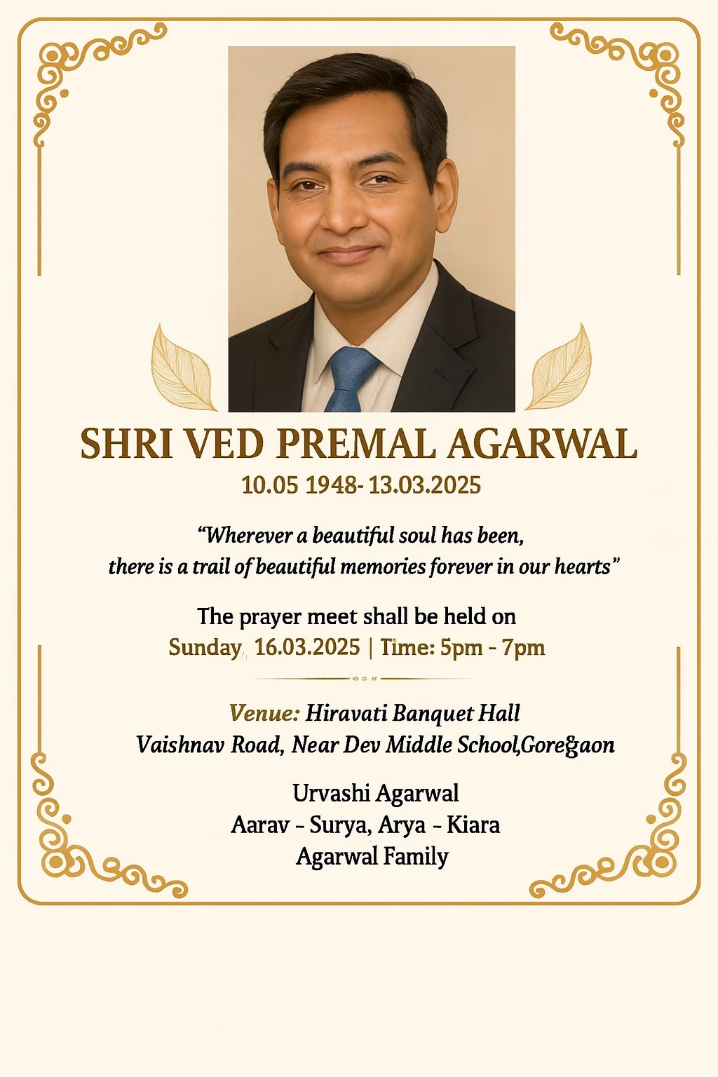 Death Anniversary Ads in The Times OF India Newspaper