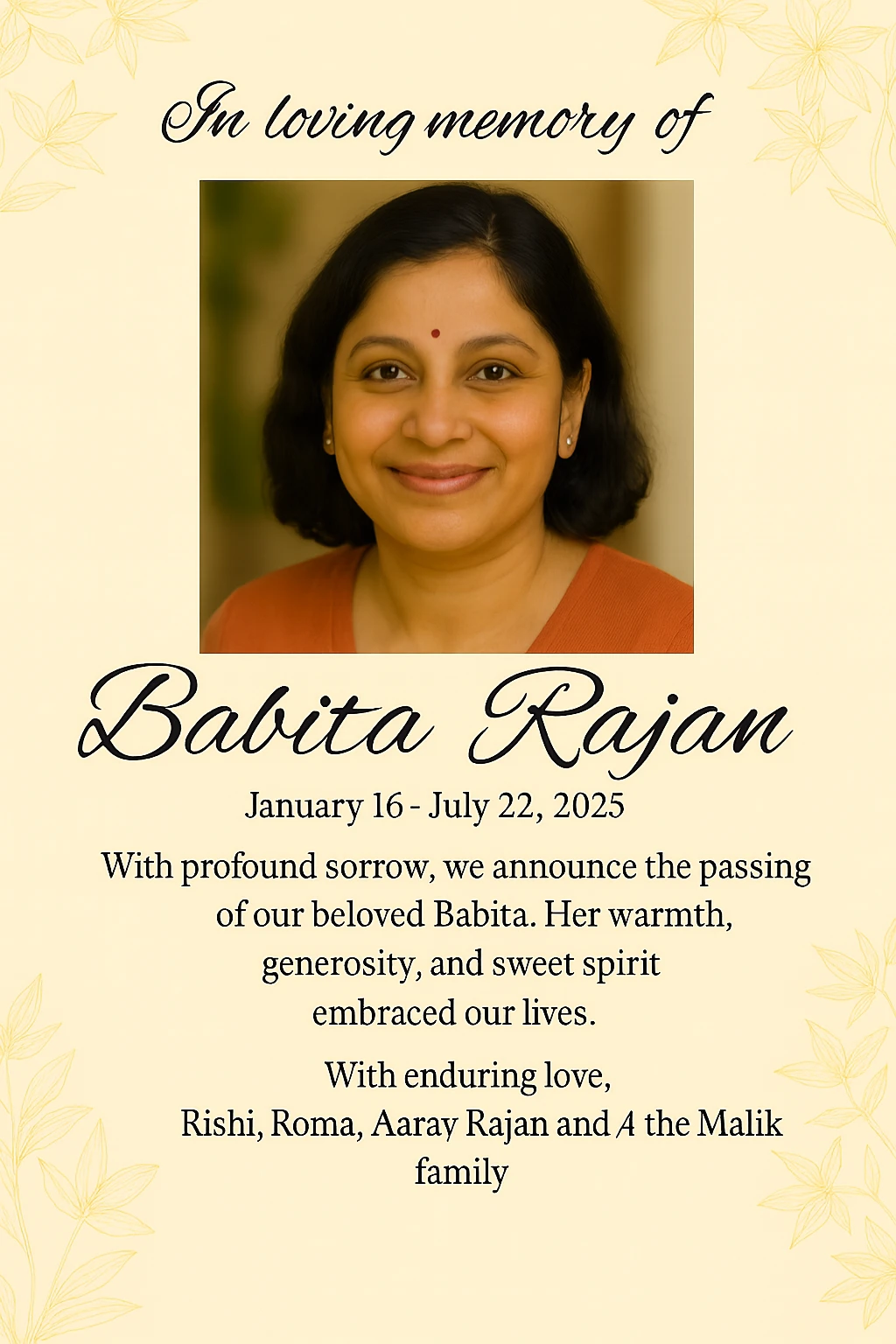 Death Announcement Ads in The Times OF India Newspaper