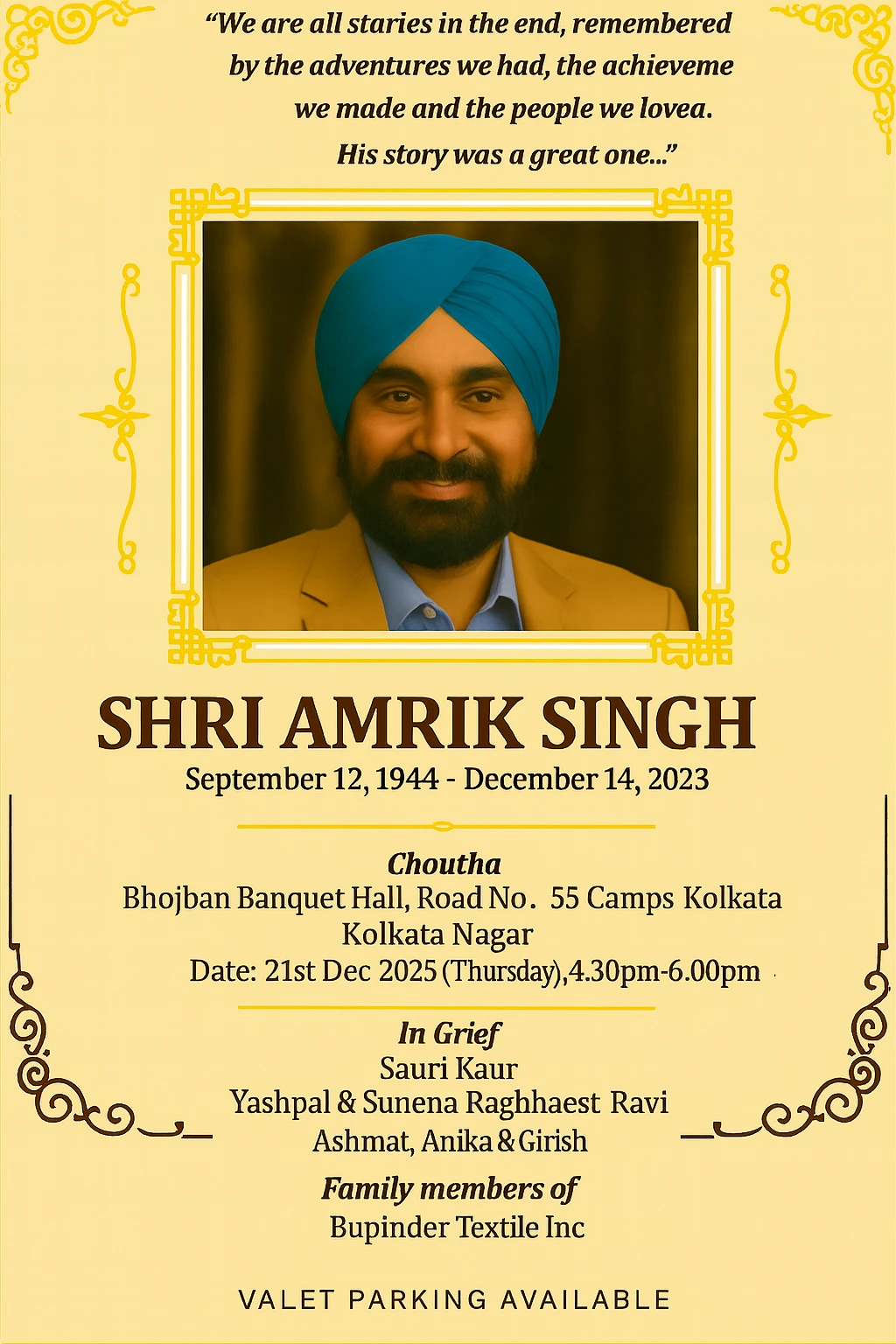 Death Anniversary Ads in The Times OF India Newspaper