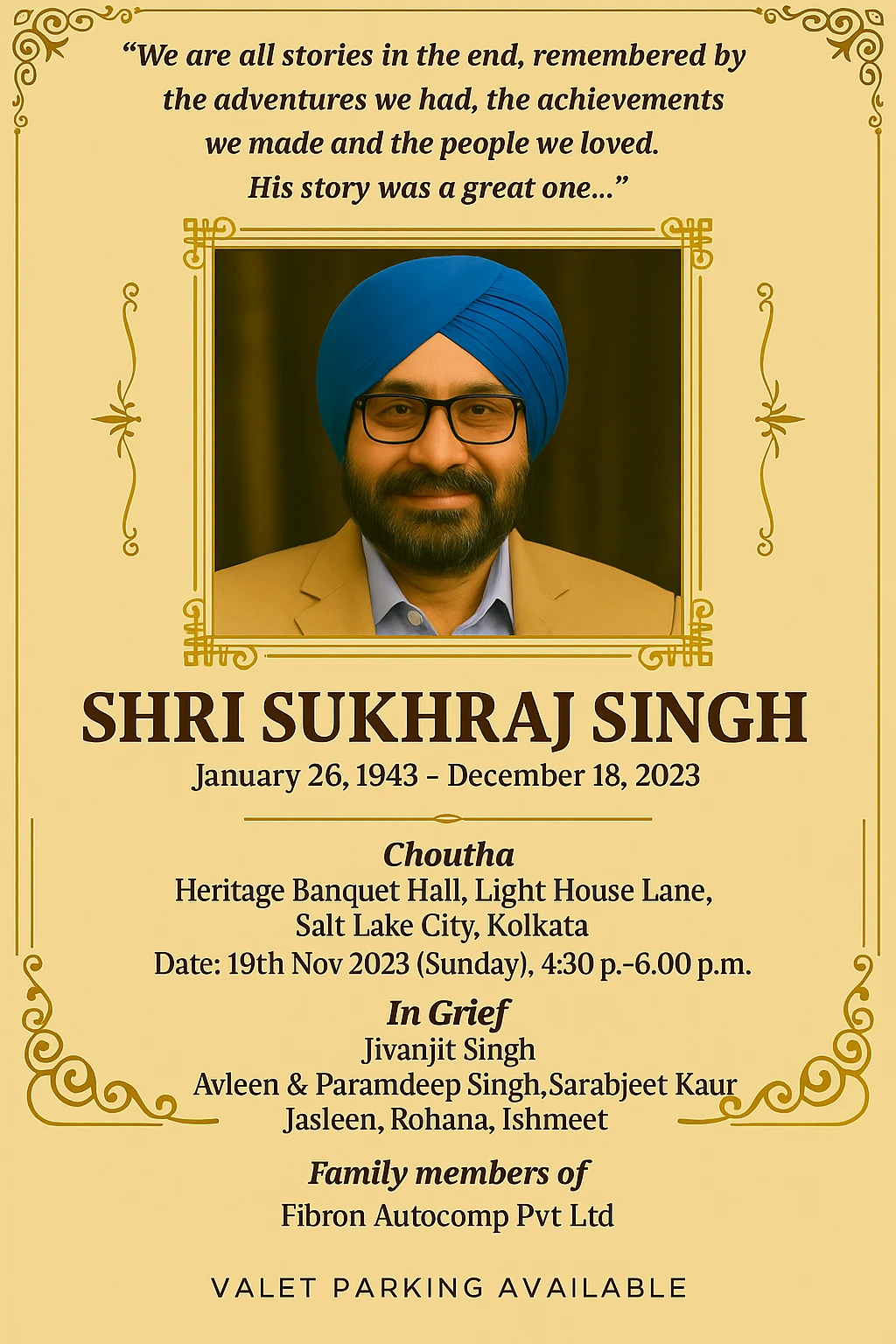 Death Anniversary Ads in The Times OF India Newspaper