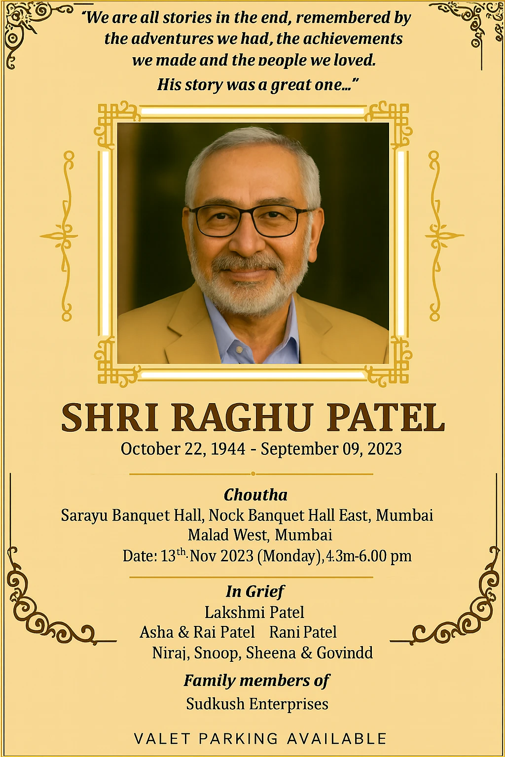 Remembrance Ads in The Times OF India Newspaper